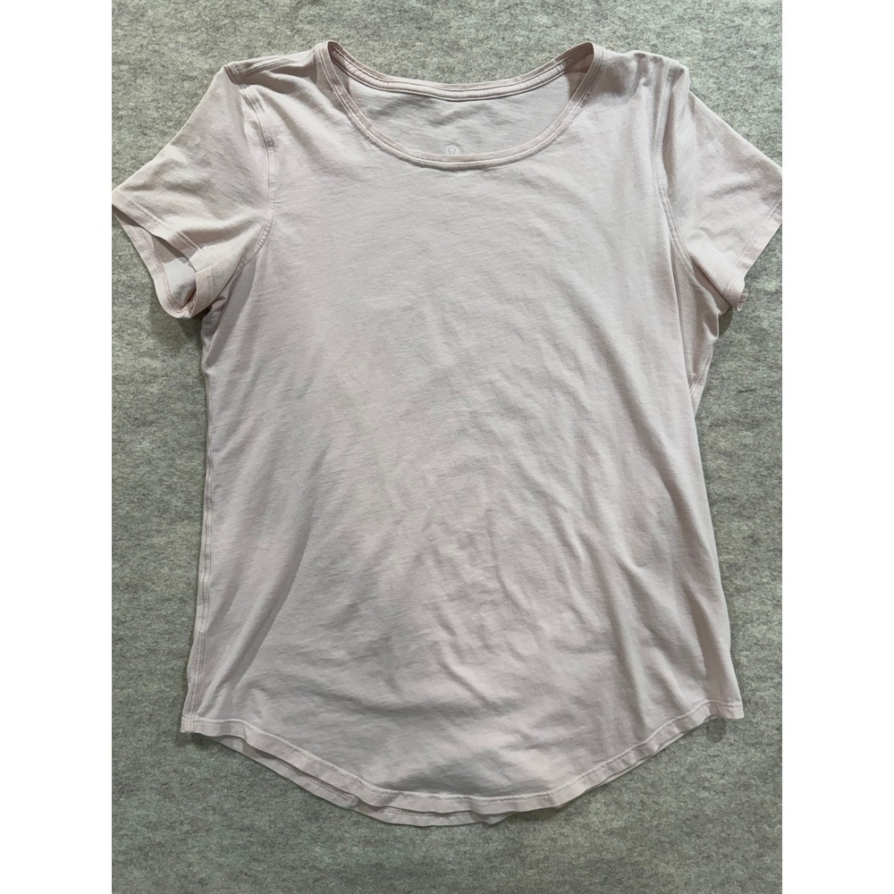 Lululemon Love Tee Short Sleeve Crew Neck Curved Hem Pink Activewear Shirt